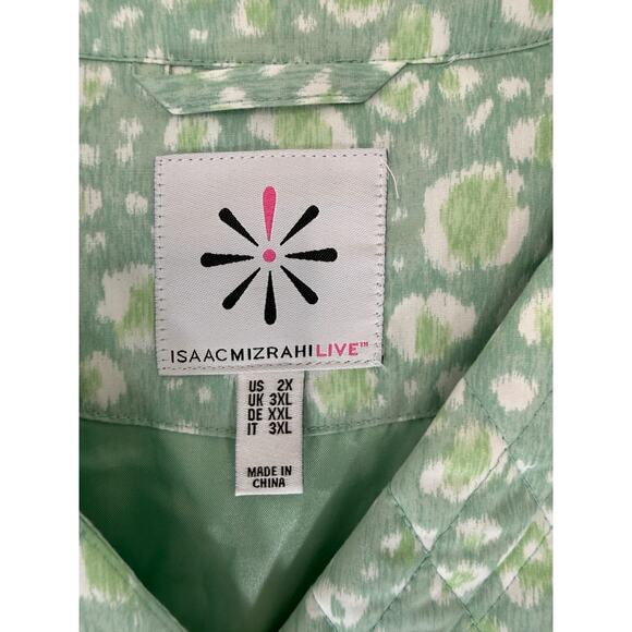 Isaac Mizrahi Vest Plus Green White Outdoor Women's Fairy Groovy Gorp Size 2X - Picture 2 of 13